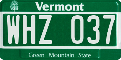 VT license plate WHZ037