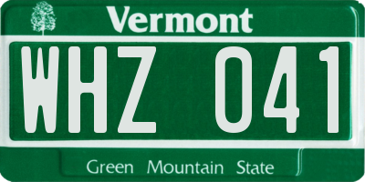 VT license plate WHZ041