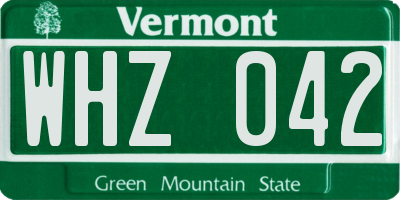 VT license plate WHZ042