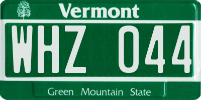 VT license plate WHZ044
