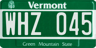 VT license plate WHZ045
