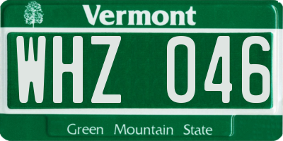 VT license plate WHZ046