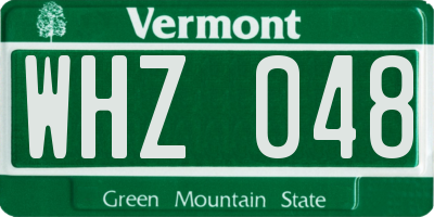 VT license plate WHZ048