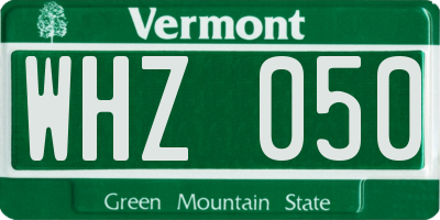 VT license plate WHZ050