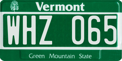 VT license plate WHZ065