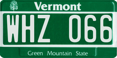 VT license plate WHZ066