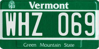 VT license plate WHZ069