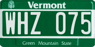 VT license plate WHZ075