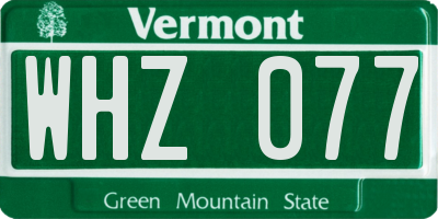 VT license plate WHZ077