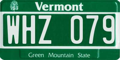 VT license plate WHZ079