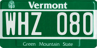 VT license plate WHZ080