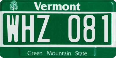 VT license plate WHZ081