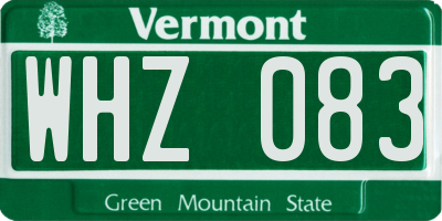 VT license plate WHZ083