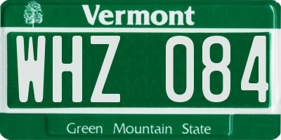 VT license plate WHZ084