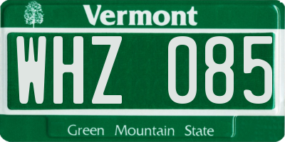VT license plate WHZ085