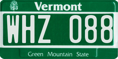 VT license plate WHZ088