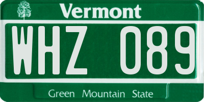 VT license plate WHZ089