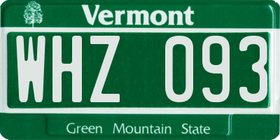 VT license plate WHZ093