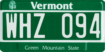 VT license plate WHZ094