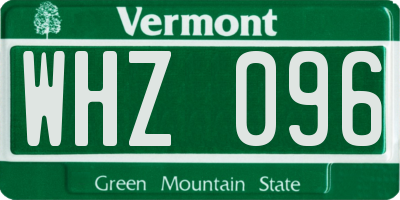 VT license plate WHZ096
