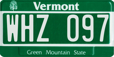 VT license plate WHZ097
