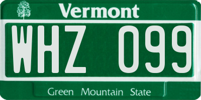 VT license plate WHZ099