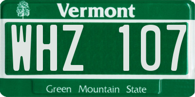 VT license plate WHZ107