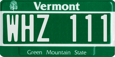 VT license plate WHZ111