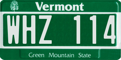 VT license plate WHZ114