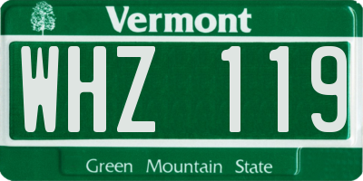 VT license plate WHZ119