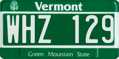 VT license plate WHZ129