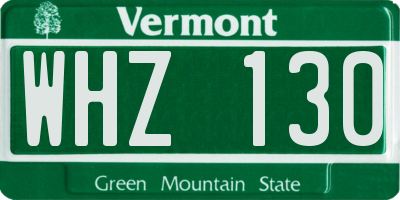 VT license plate WHZ130