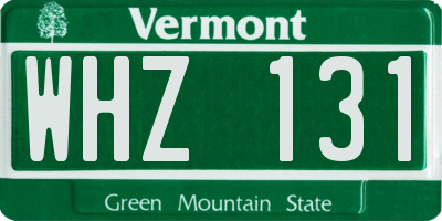 VT license plate WHZ131