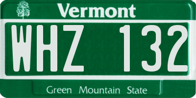 VT license plate WHZ132