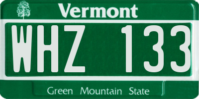 VT license plate WHZ133