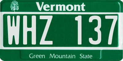 VT license plate WHZ137