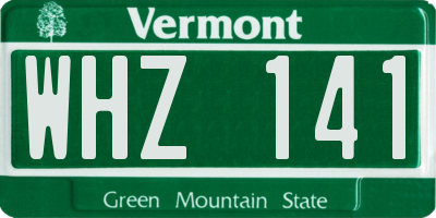 VT license plate WHZ141