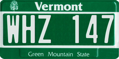 VT license plate WHZ147