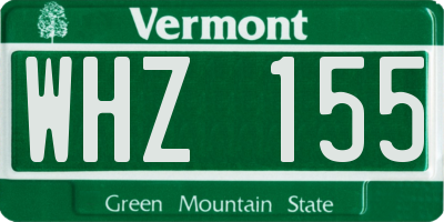 VT license plate WHZ155