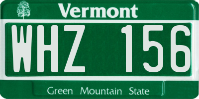 VT license plate WHZ156
