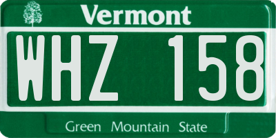 VT license plate WHZ158