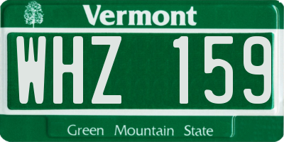 VT license plate WHZ159