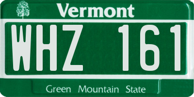 VT license plate WHZ161