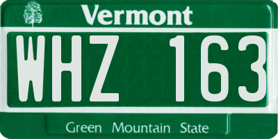 VT license plate WHZ163
