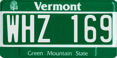 VT license plate WHZ169