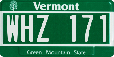 VT license plate WHZ171