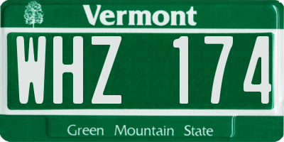 VT license plate WHZ174