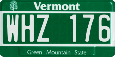 VT license plate WHZ176