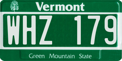VT license plate WHZ179