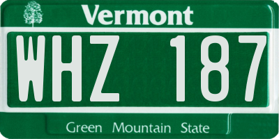 VT license plate WHZ187